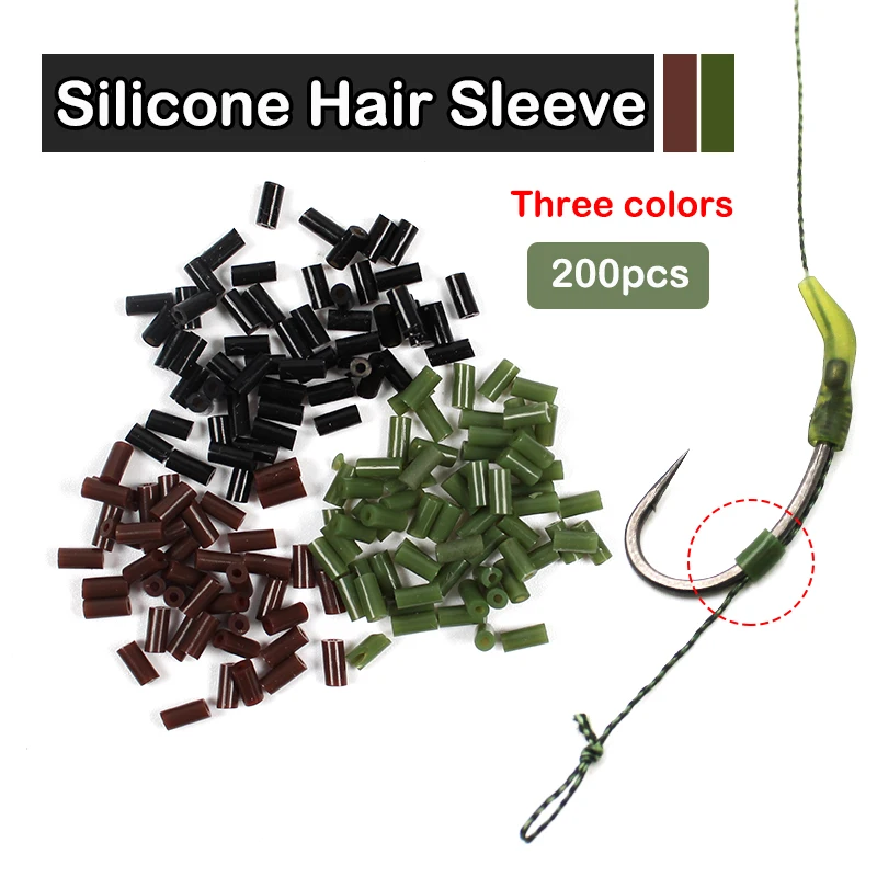 

200pcs Carp Fishing Accessories Hook Silicone Tube Anti-tangle Rig Tubing Fit Over Hook 2/4/6/8 For Carp Fishing Tackle