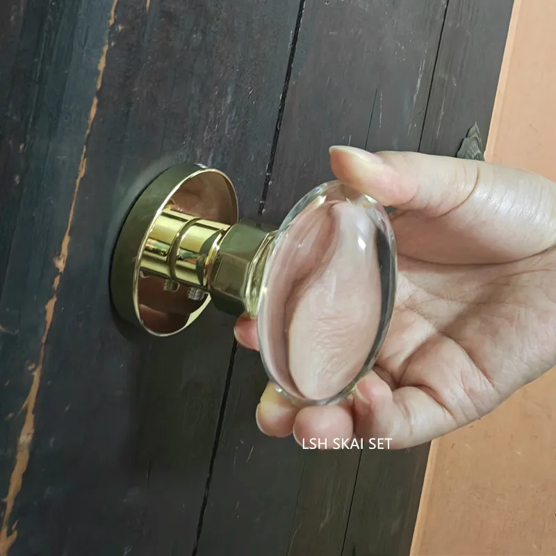 1PC High-quality Crystal Door Handles Golden Furniture Cabinet Pulls Light Luxury Interior Background Wall Barn Door Handles