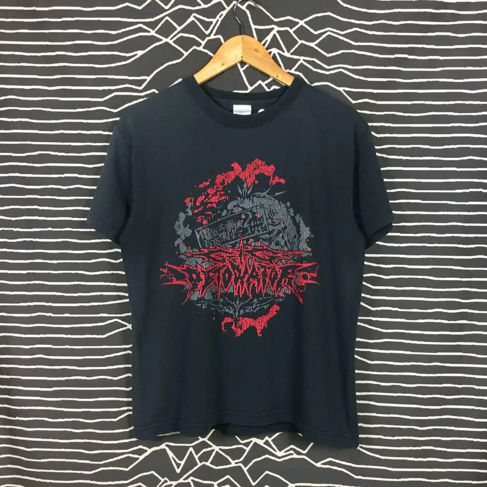 T-shirt vintage délavé style électronique Dankare Electronic Style Music Group Live Gig Detonator, taille M, motif graphique polyvalent pour un usage quotidien