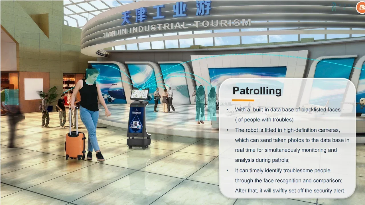 China high-tech advertising display intelligent robot guiding humanoid AI reception robot for restaurant hotel mall