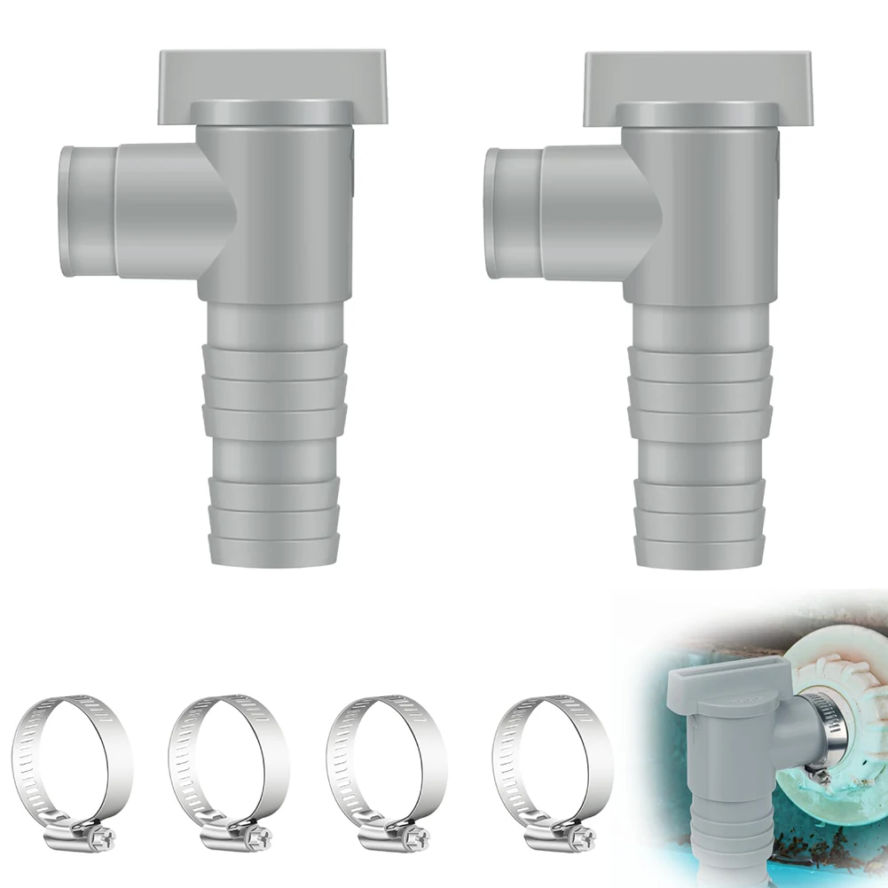 

1 Sets Pool Valve For Pools With 32 Mm Hose Connection With Hose Clamps Pool Hose Valve For Above Ground Pool Shut-off Valve