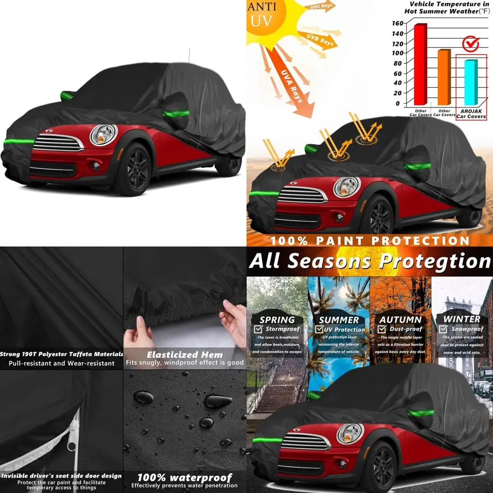 

Waterproof All-Weather 210D Full Car Cover for 2 Door Mini Cooper 2002-2025, Suitable for Cooper/Cooper S/H, Outdoor/Indoor Prot