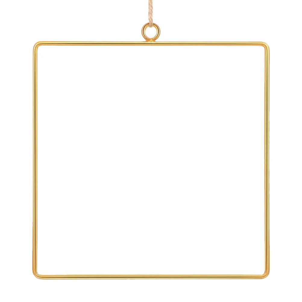 إطار إكليل معدني متعدد الوظائف مزخرف بإطار زهور مربع لإمدادات الزفاف وإكسسوارات زهور معلقة #5