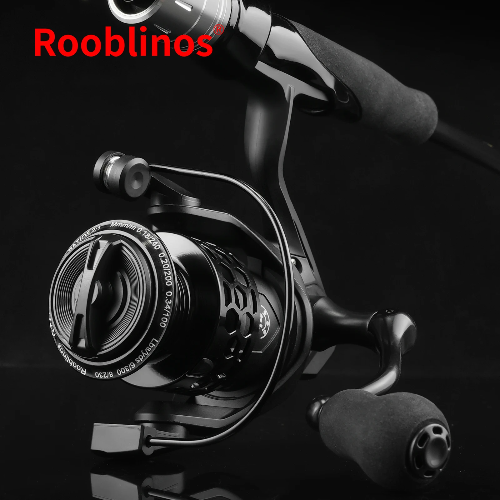 Rooblinos GTA Carrete giratorio de pesca aluminio ligero alta velocidad