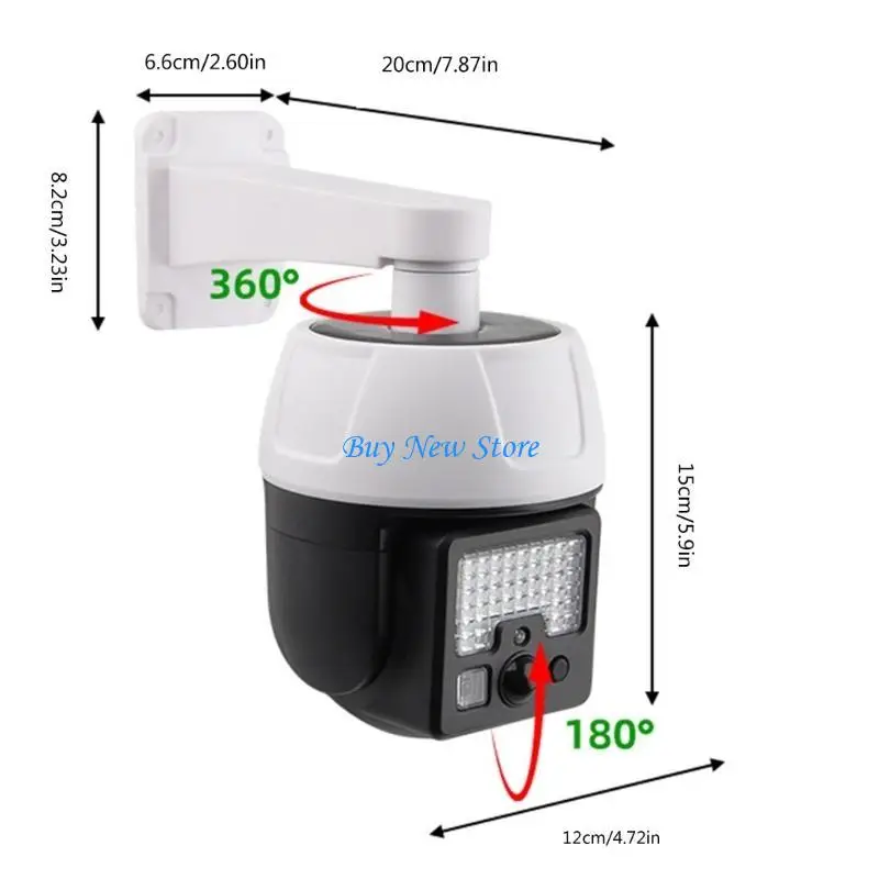 20CE التحكم عن بعد محاكاة شاشات تعمل بالطاقة الشمسية قبة دمية وهمية كاميرا مع كاميرا الأمن الخفيفة 360 درجة الدورية