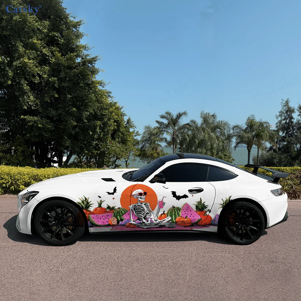 

Skull Fruit Sunset Beach Car Vinyl Wraps Decal Self-adhesive PVC Sticker Suitable for Trucks SUV Decor Auto Accessories Gift