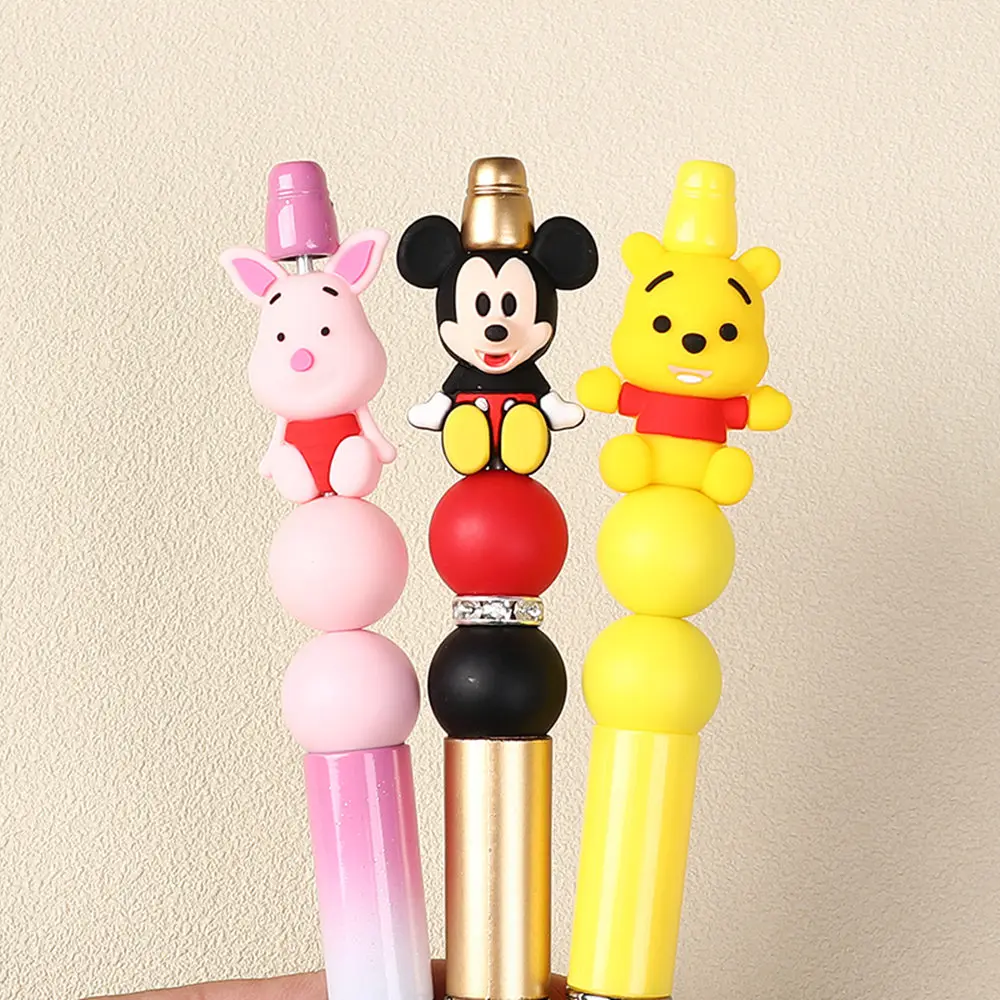 

5pcs 3D Minnie Mickey mouse Winnie the pooh silicone Focal Beads DIY bracelet necklace anklet pen keychain bookmark Accessories