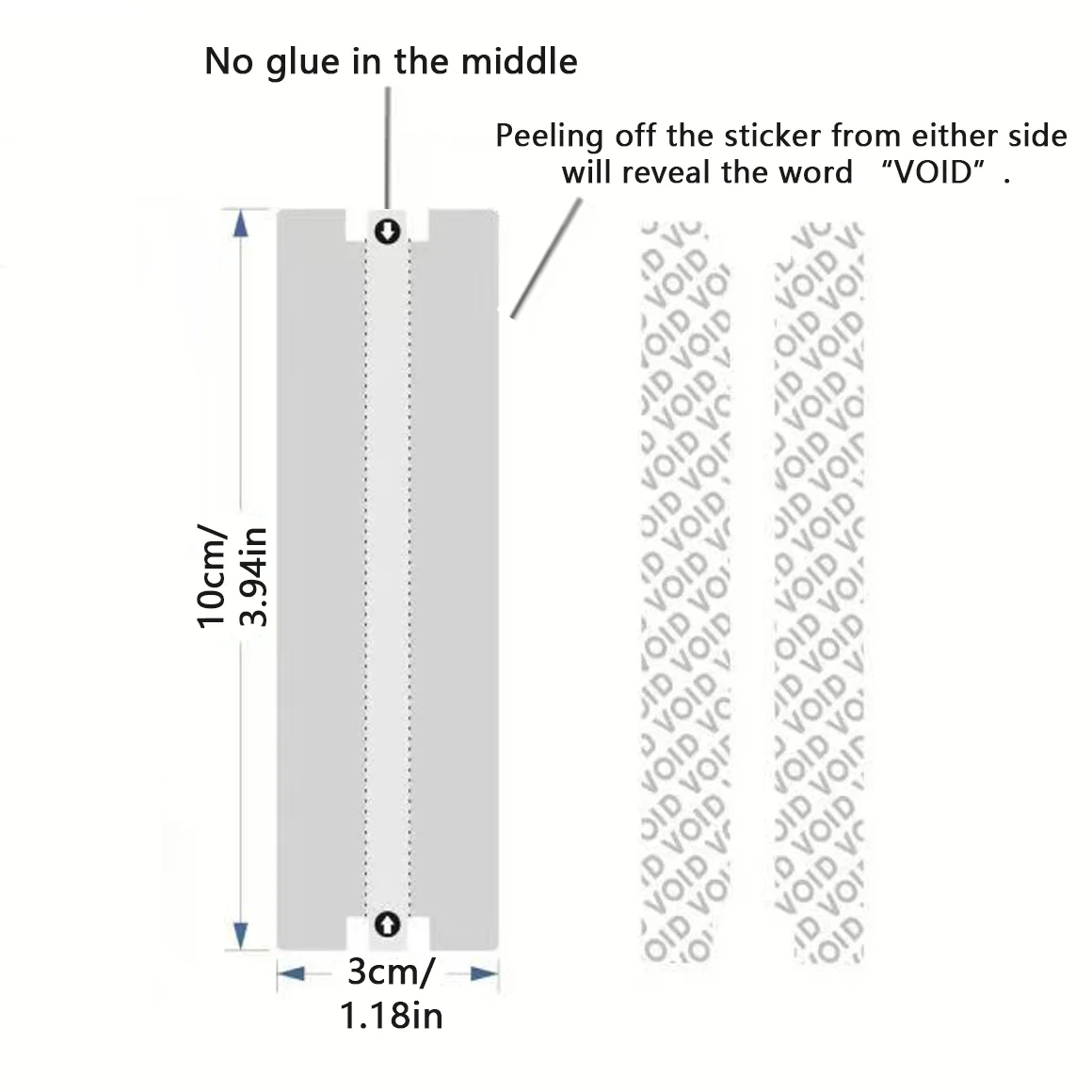 36/72 قطعة لاصق شفاف العبث الواضح باطلة التسمية شريط عزل للأمن العناصر الثمينة التعبئة والتغليف ختم سهلة المسيل للدموع #2
