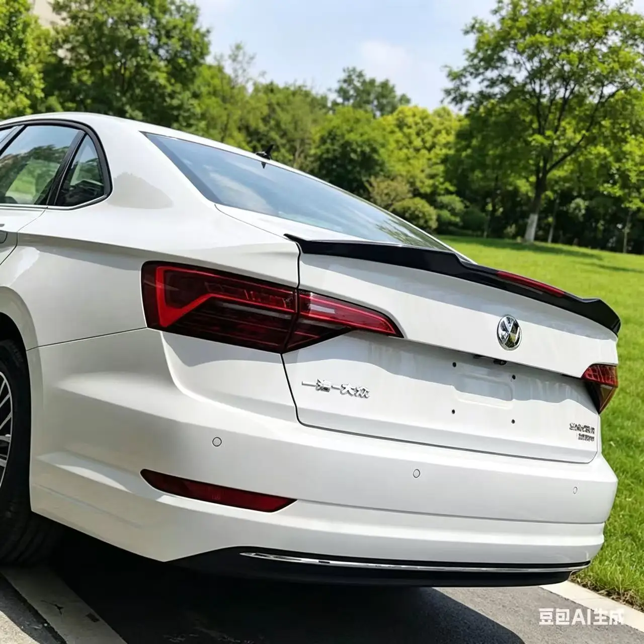 

For Volkswagen Sagitar rear trunk lid spoiler fixed wing sports modification kit 2019 2020 2021 shiny black carbon fiber