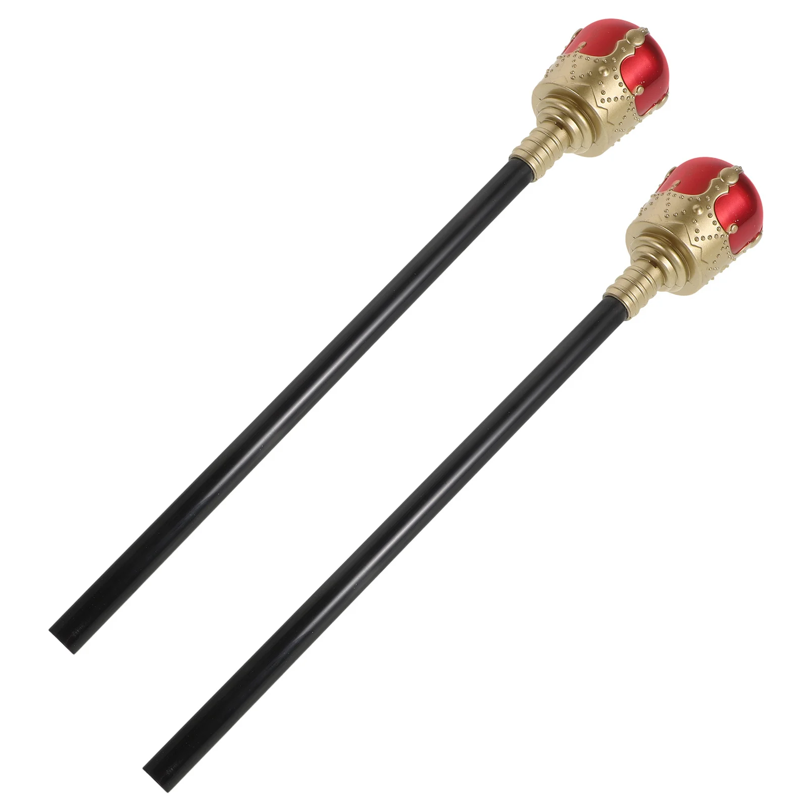 

2pcs King Scepter For Halloween Costume Prop Royal Dress Up Accessory Stage Performance Role Play Party Scepter