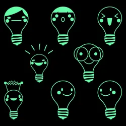 Lovely Funny Cartoon Bulb Glow Stickers Kids Room Wall Switch Decoration Fridge Door Laptop Car Body Window Bumper Vinyl Decal