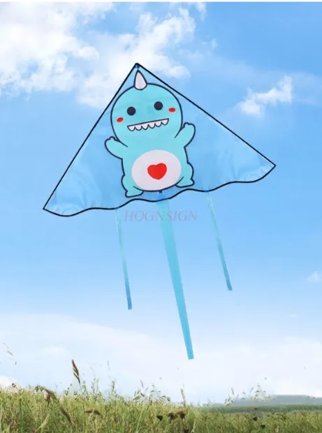 Pequeño dinosaurio Weifang cometa lindo dibujo animado nueva brisa fácil de volar para niños y adultos volando de mano