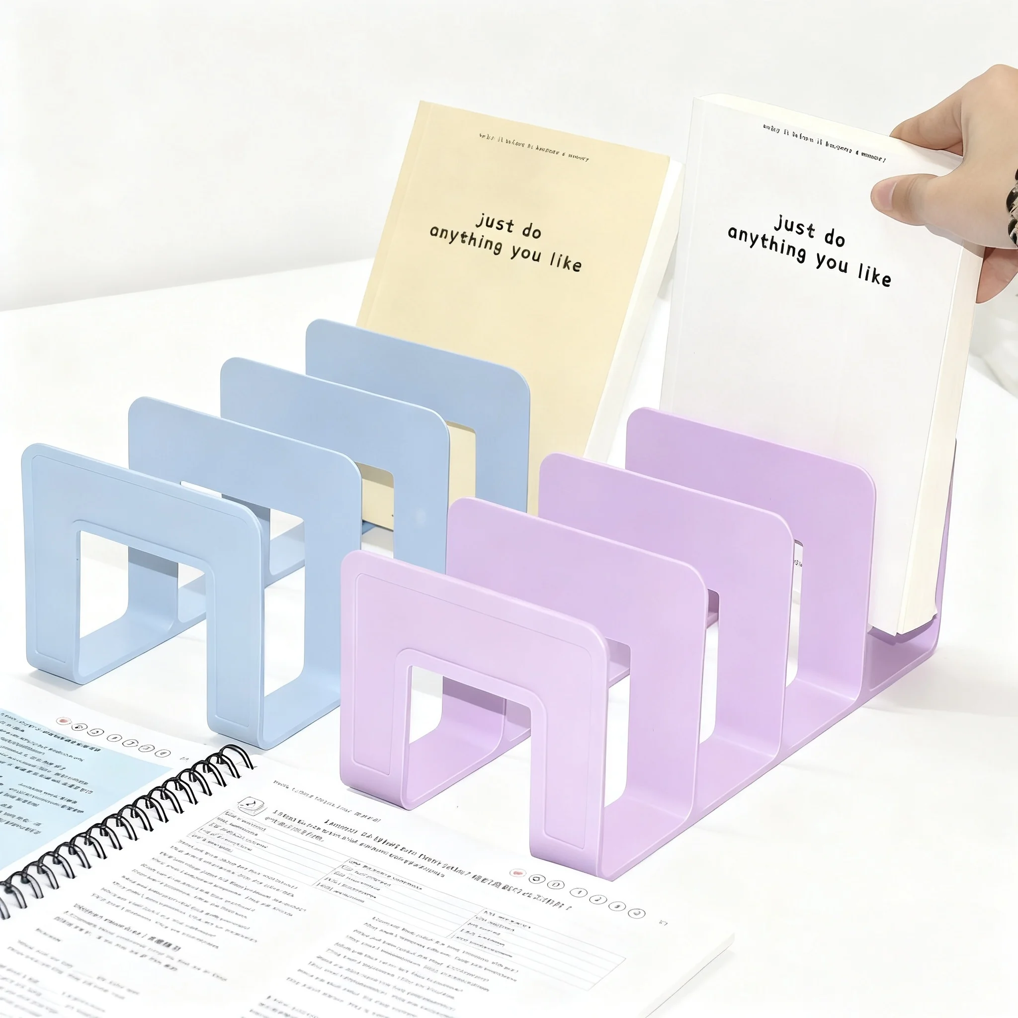3-Pack Large Bookends, Reading Stand, Book Holder, Desk Bookshelf, Desktop Fixed Book Holder, High-Value Storage Organizer, Shel