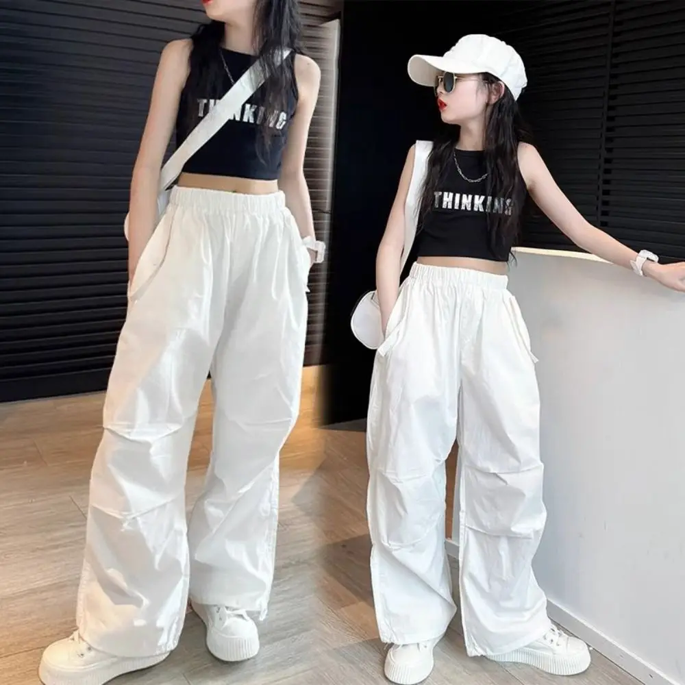 

Ins Style Streetwear Girls Hip Hop Clothes Teens Summer Y2k Clothes Set Outfits Vest Cargo Pants Suit Streetwear