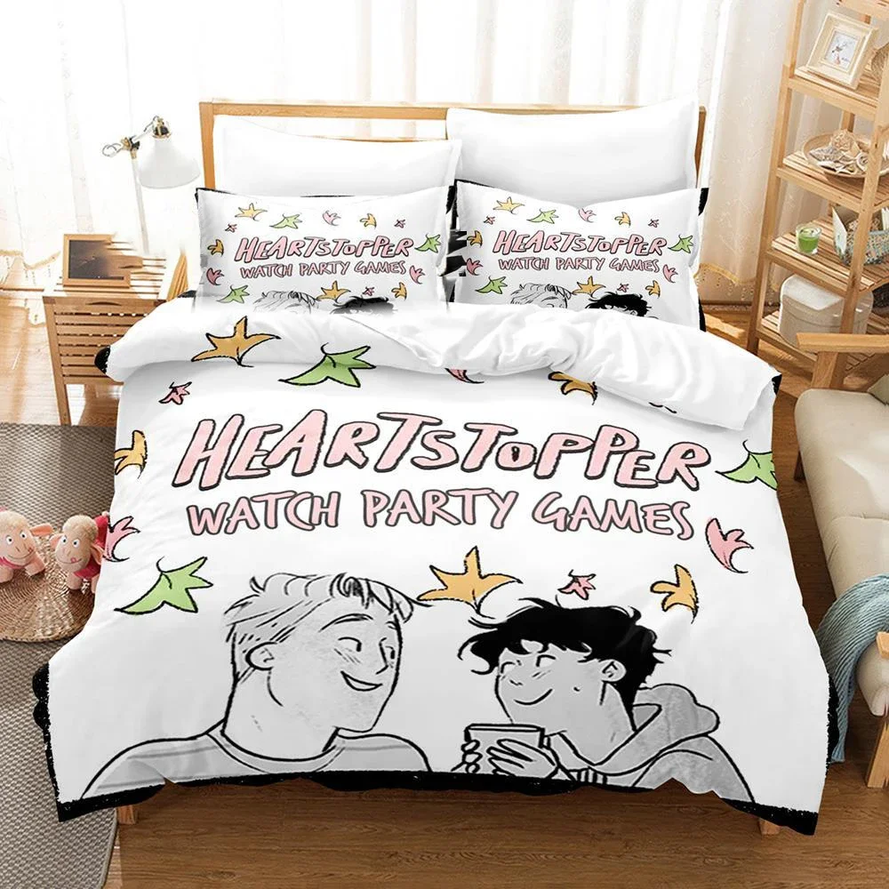 3D Printed Heartstopper Bedding Set Duvet Cover Bedroom Comforter Covers Single Twin King ​Size Quilt Cover Home Textile 2/3PCS