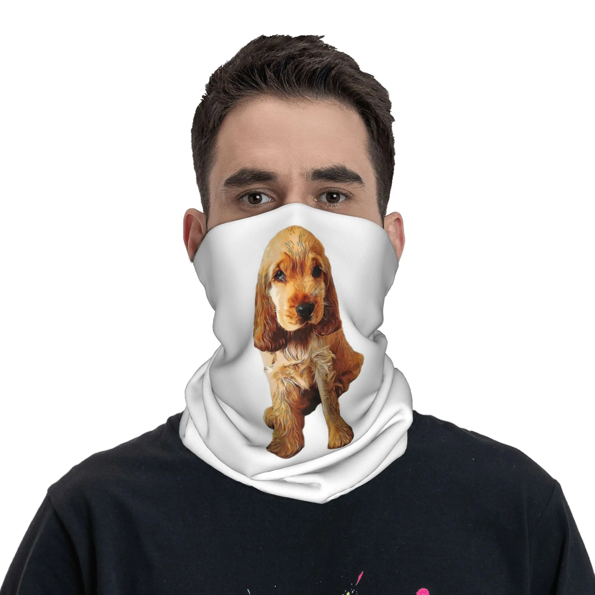 

Золотой кокер-спаниель, бандана для щенка собаки, гетры с принтом, шарф для лица, теплый головной убор для бега для мужчин, женщин, взрослых, ветрозащитный