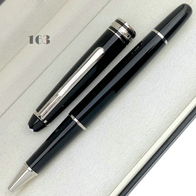 High Quality MB163 Luxury Monte Meisterstuck Collection Black Resin Ballpoint Blance Rollerball Pens Platinum 149 Fountian Pen