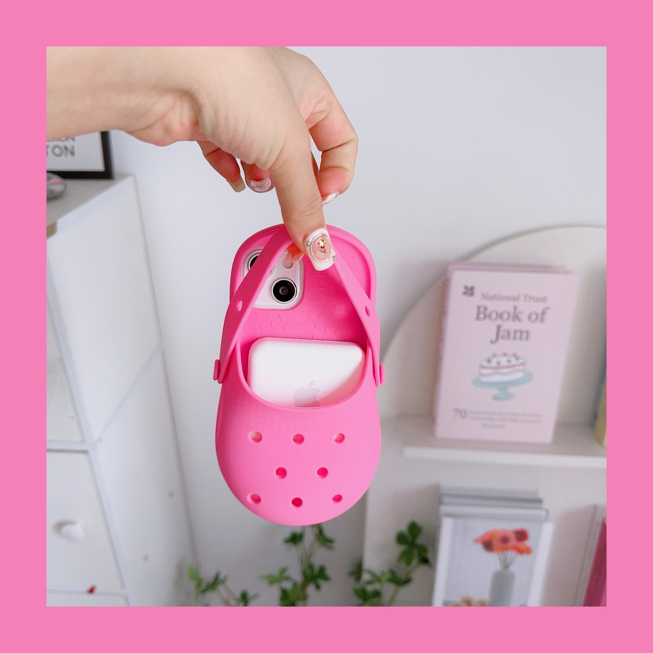 3D Leuke Slippers Zachte Siliconen Telefoon Case voor iPhone 16 Pro Max 15 14 13 12 11 Grappig Ademend Schokbestendig Lanyard Strap Cover