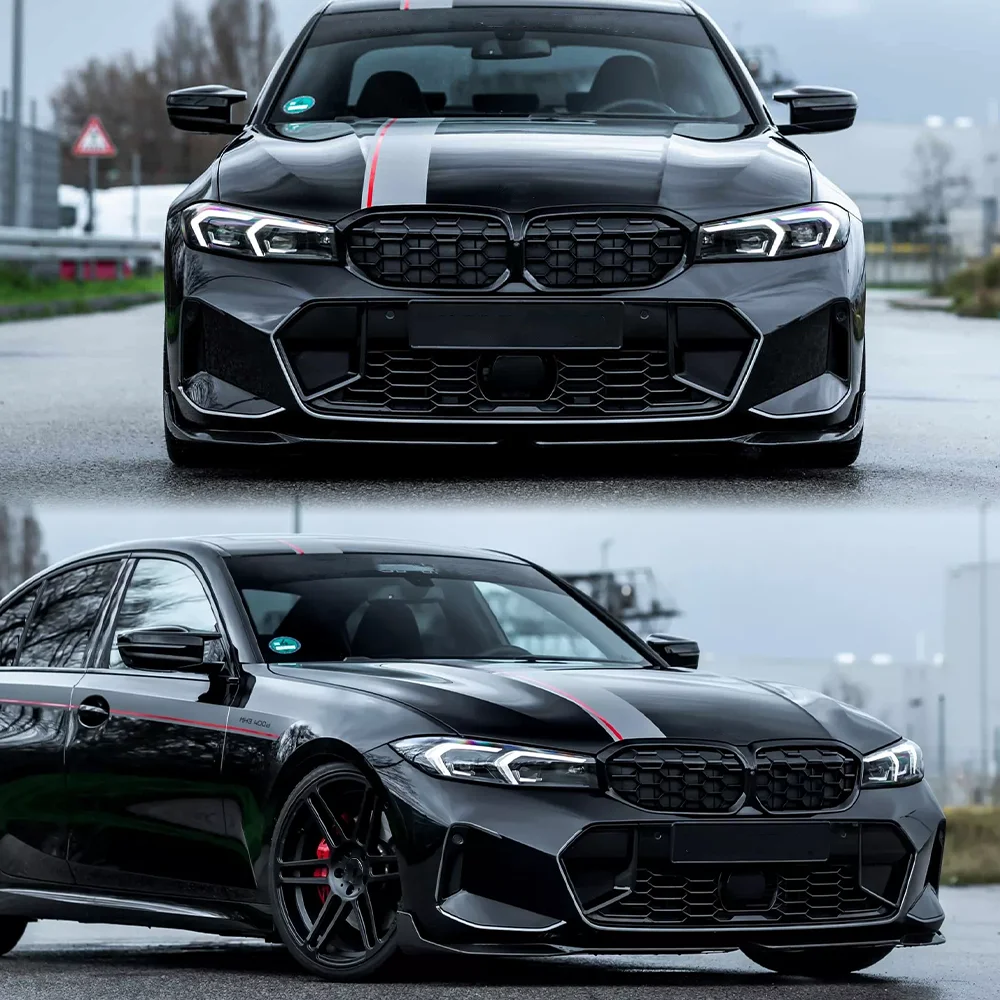 BMW G20 G21 3 시리즈 M-스포츠 320i 325i 330i 320d M340i LCI 2022-2025 프론트 범퍼 립 바디 키트 스포일러 스플리터 디퓨저 썸네일 2