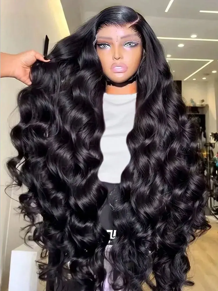 40 42 Polegada onda do corpo perucas de cabelo humano 250% 13x6 hd frente do laço peruca de cabelo humano para a mulher 5x5 gluless fechamento do laço peruca preplucked