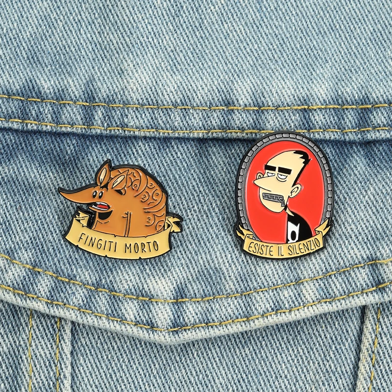 Italienische Animations-Emaille-Pins, Zerocalcare-Charakter-Tarantel-Broschen, Anstecknadeln, Cartoon-Anime-Schmuck, Geschenk für Freunde