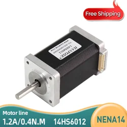 1PCS Nema 14 Stepper Motor 60mm Nema14 Motor 0.40N.m 1.2A 4-Lead 14HS6012 Motor 1m Cable For 3D Printer CNC Motor Nema14