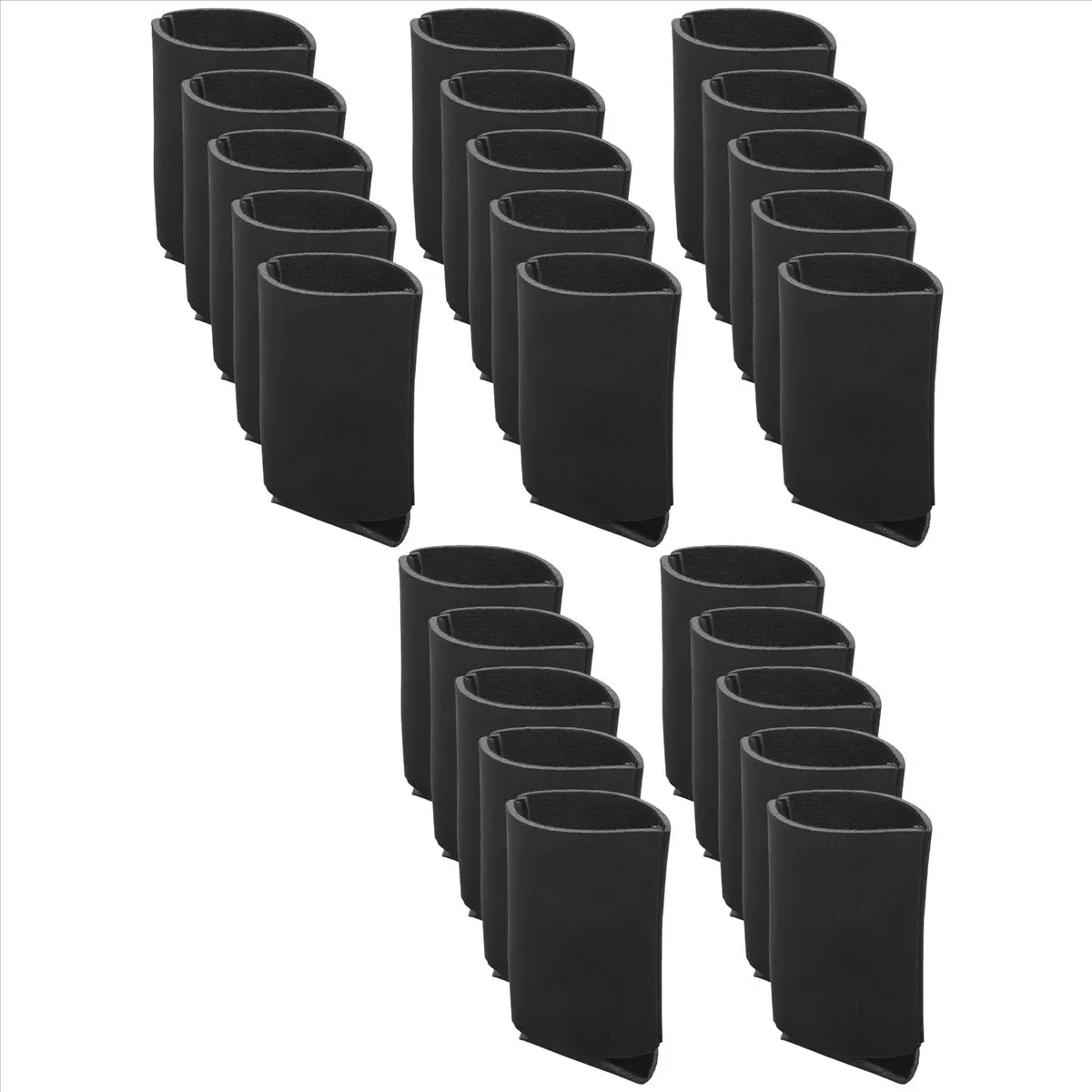 ABME New Bulk Can Coolers (25-Pack) Blank Foam Sleeves Plain Soft Insulated Blanks for Soda, Beer, Water Bottles (Black)