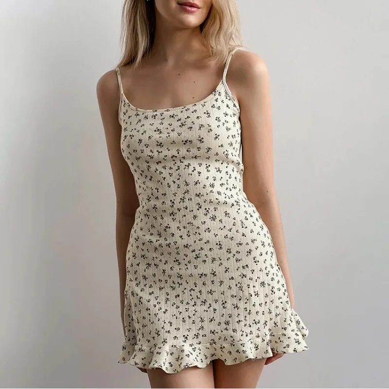 

Women European Summer Floral Print Cami Nightgown Soft Casual Home Wear Sleep Dress