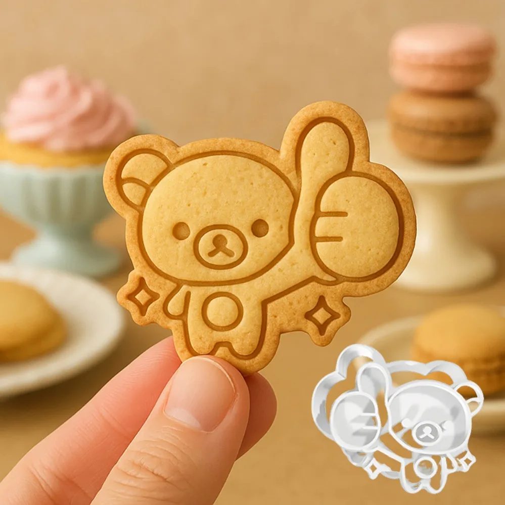 Cute Bear Cookie Cutters Biscuit Mold Stamp Kitchen Baking Pastry Bakeware Dessert Baking Supplies