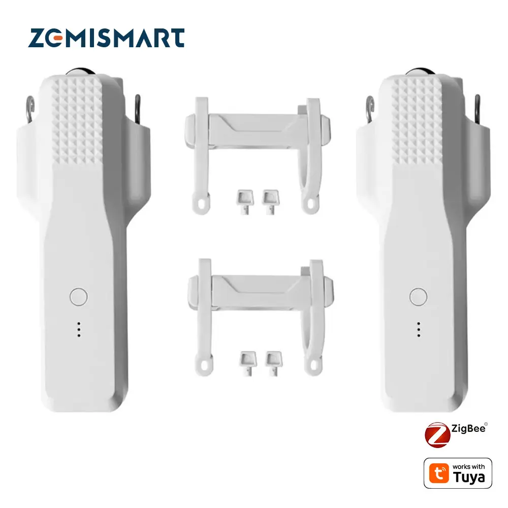 Zemismart Zigbee Curtain Robot Rechargeable Electric Motor for Roman Rod I Type U Type Track  Work with Tuya Alexa Google Home