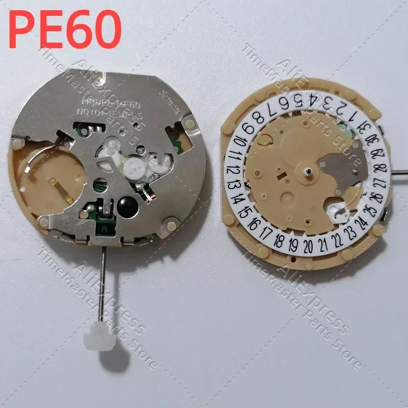 New PE60 Movement 3/6/9 Small Second Date At 3/6/12 Electronic Quartz Movement Watch Accessories