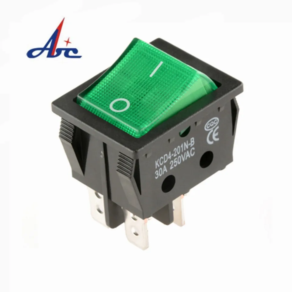 KCD4-201 ON OFF  30A/250V 16A/250V Heavy Duty 4 Pin T85 Rocker Switch with Light 12V 24V 110V 220V 380V