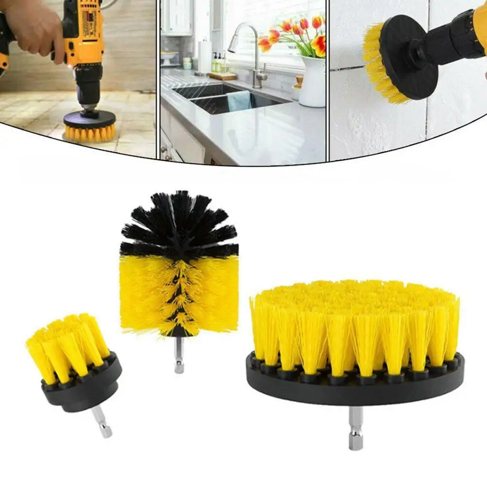 3-teiliges Bohrbürsten-Set, elektrische Reinigungsbürsten, Werkzeugset für Fugen, Boden, Badewanne, Dusche, Fliesen, Badezimmer, Küchenoberflächen – Detail 9
