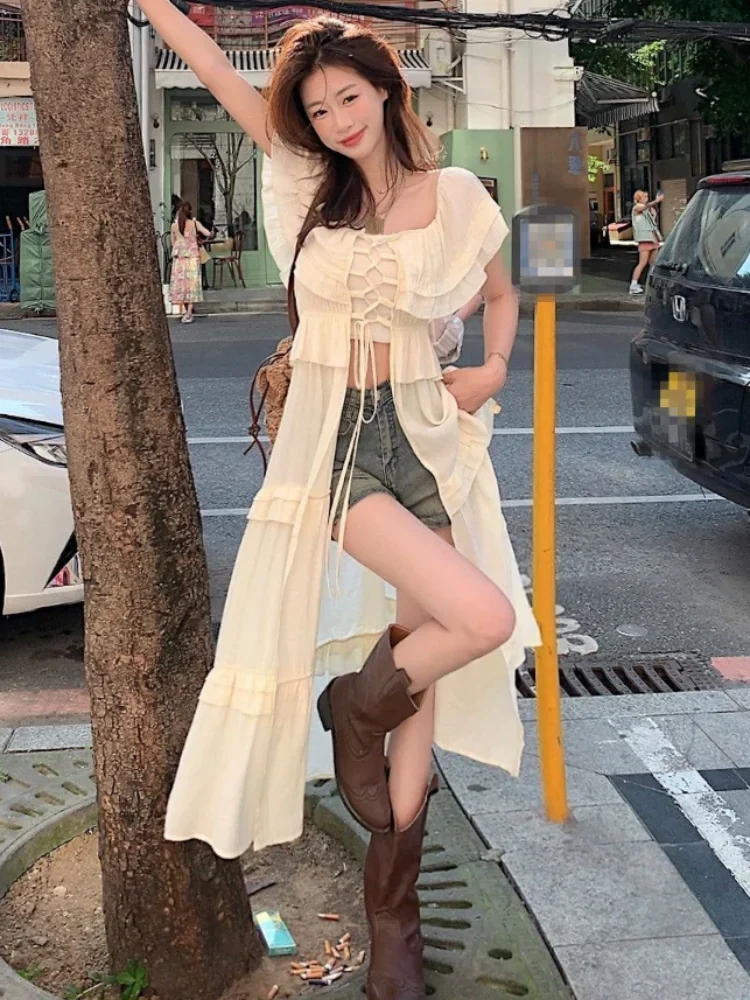 

Summer Slash Neck Off Shoulder Sexy Women Dresses Y2k Aesthetic Basic Split Slim Dress Fairy Harajuku Bandage Fashion Vestidos