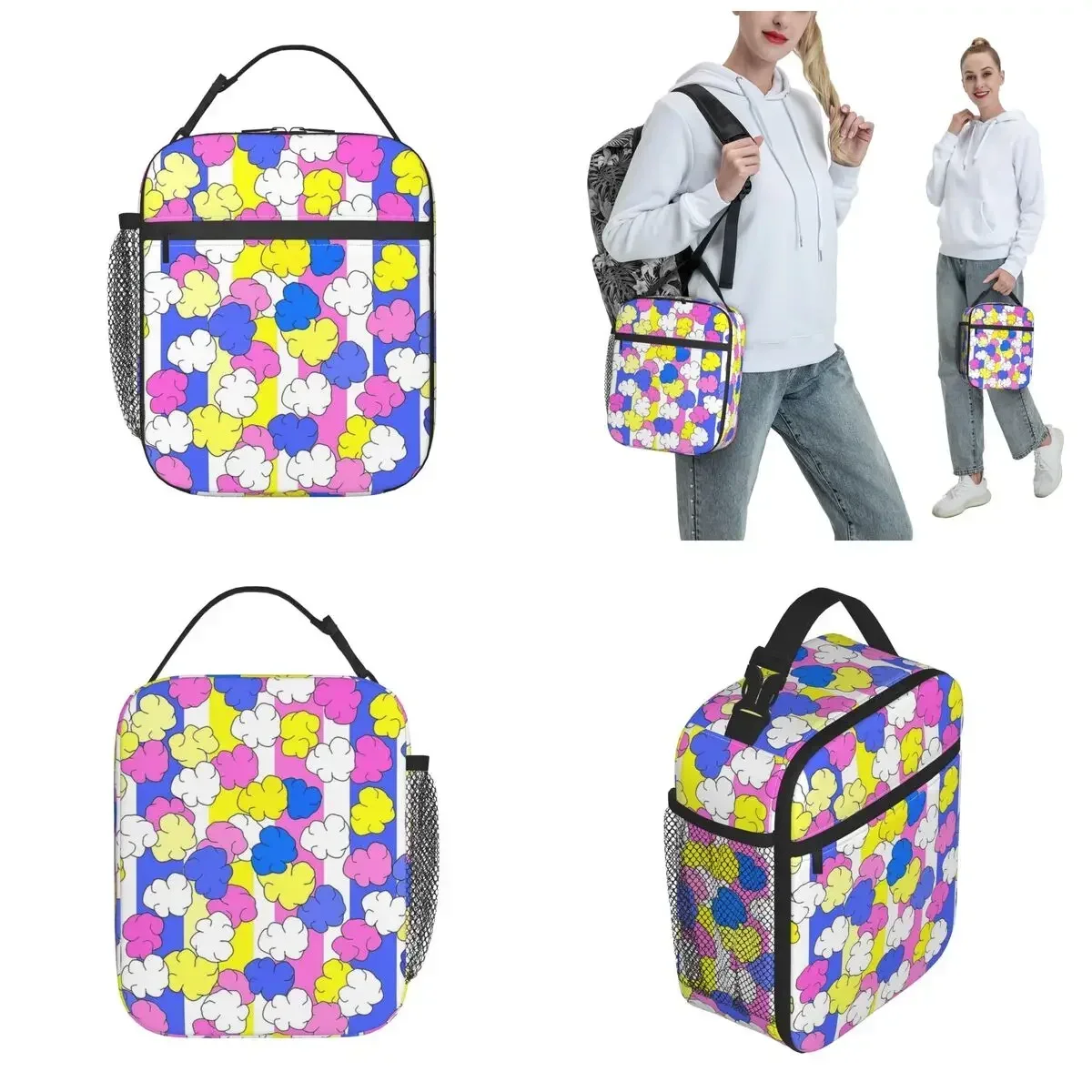 Sweet Candy Buttered Popcorn Thermal Insulated Lunch Bag for Picnic Portable Food Bag Container Thermal Cooler Lunch Boxes