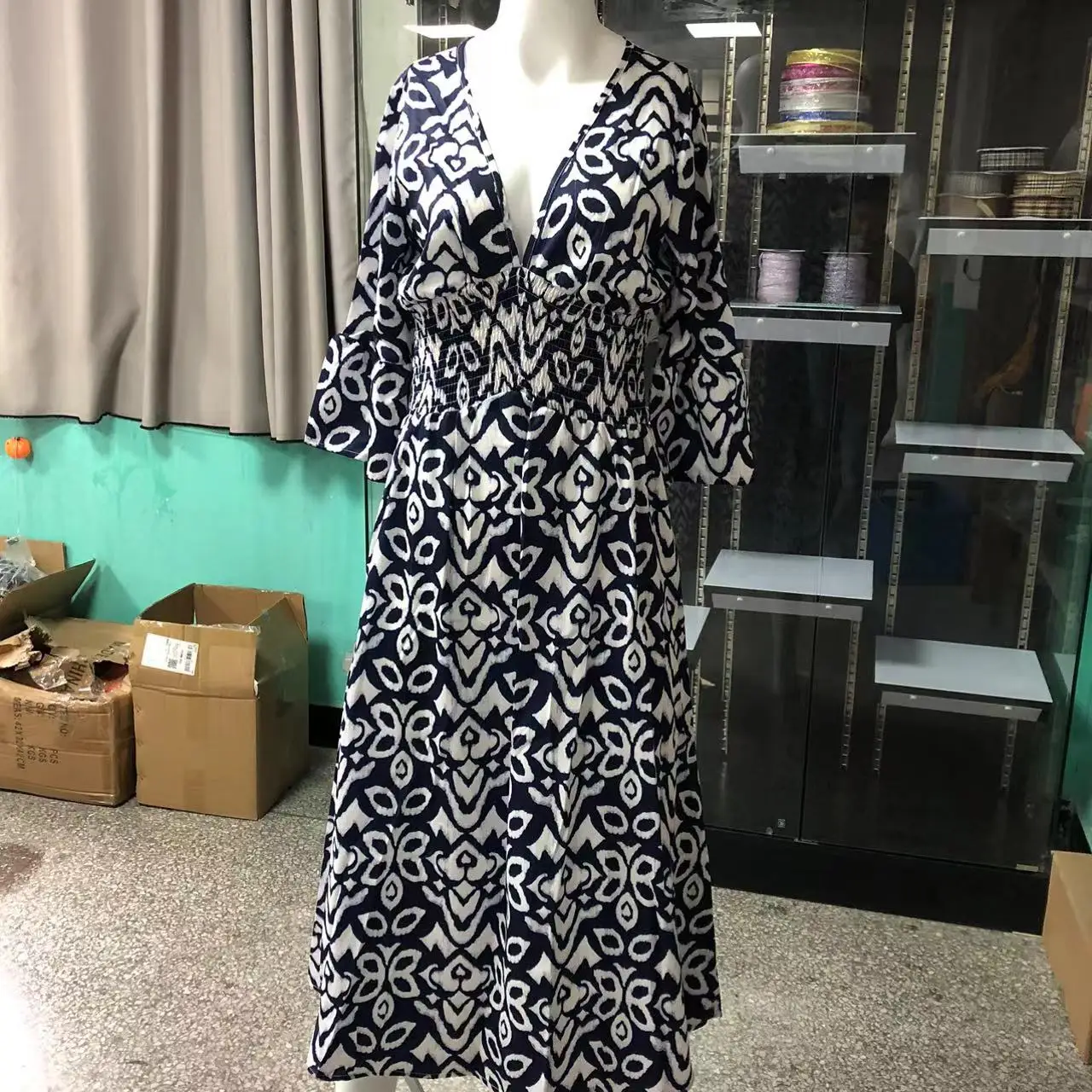 Bloemenjurk Strand V-Hals Lange Rok Dames Losse En Slanke Rok