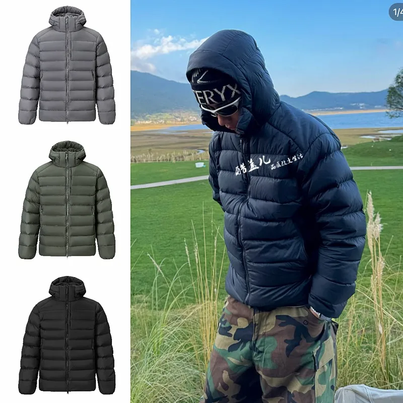 

High Puffiness 90 White Duck down Men's Outdoor Jacket Winter Life Saving Battle Coat Premium Windproof Rainproof Nylon