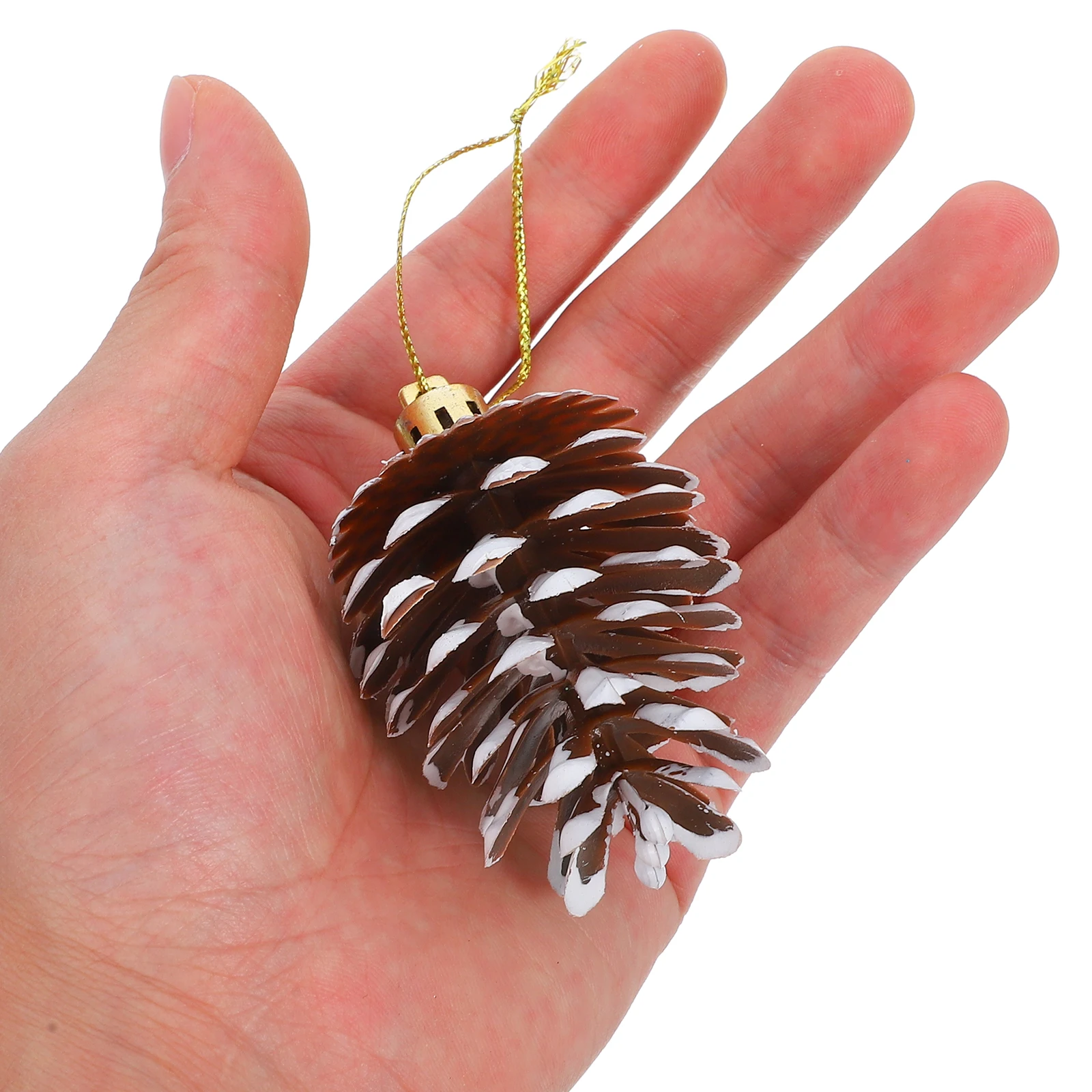 

6pcs Cone naments Christmas Tree Decorations Festive Holiday Xmas Christmas Tree Decorations Supplies Miniature Plastic