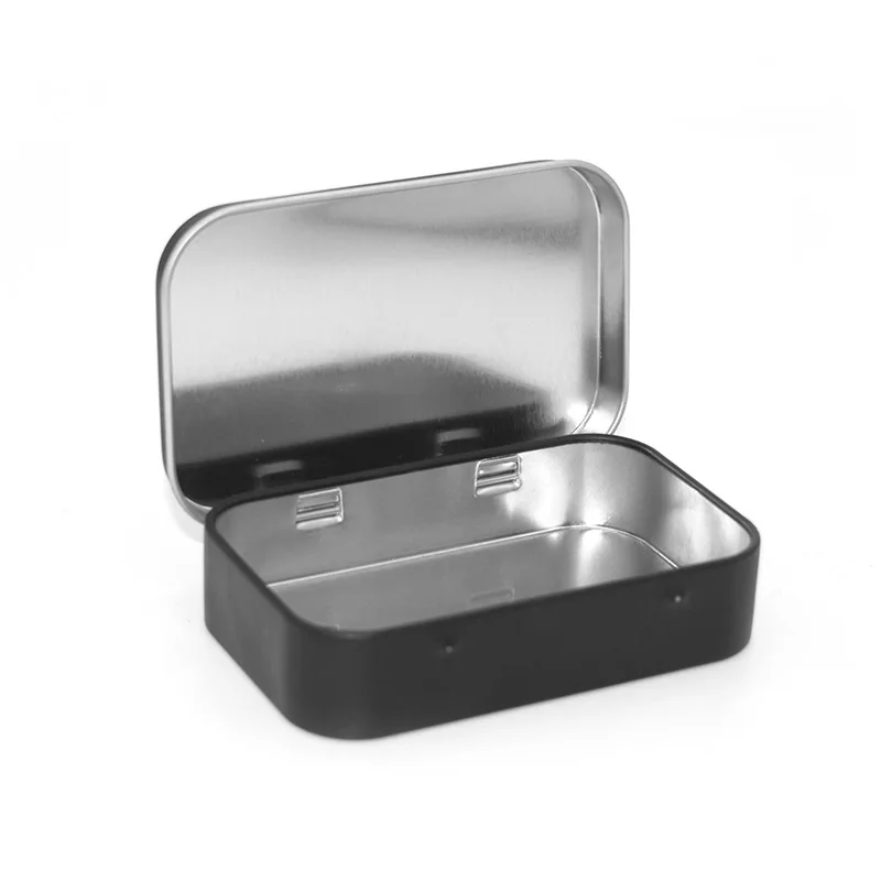 2Pcs Mini Metal Box Flip Business Card Storage Box Wedding Jewelry Pill Cases Portable Boxes Container Cosmetic Organizer