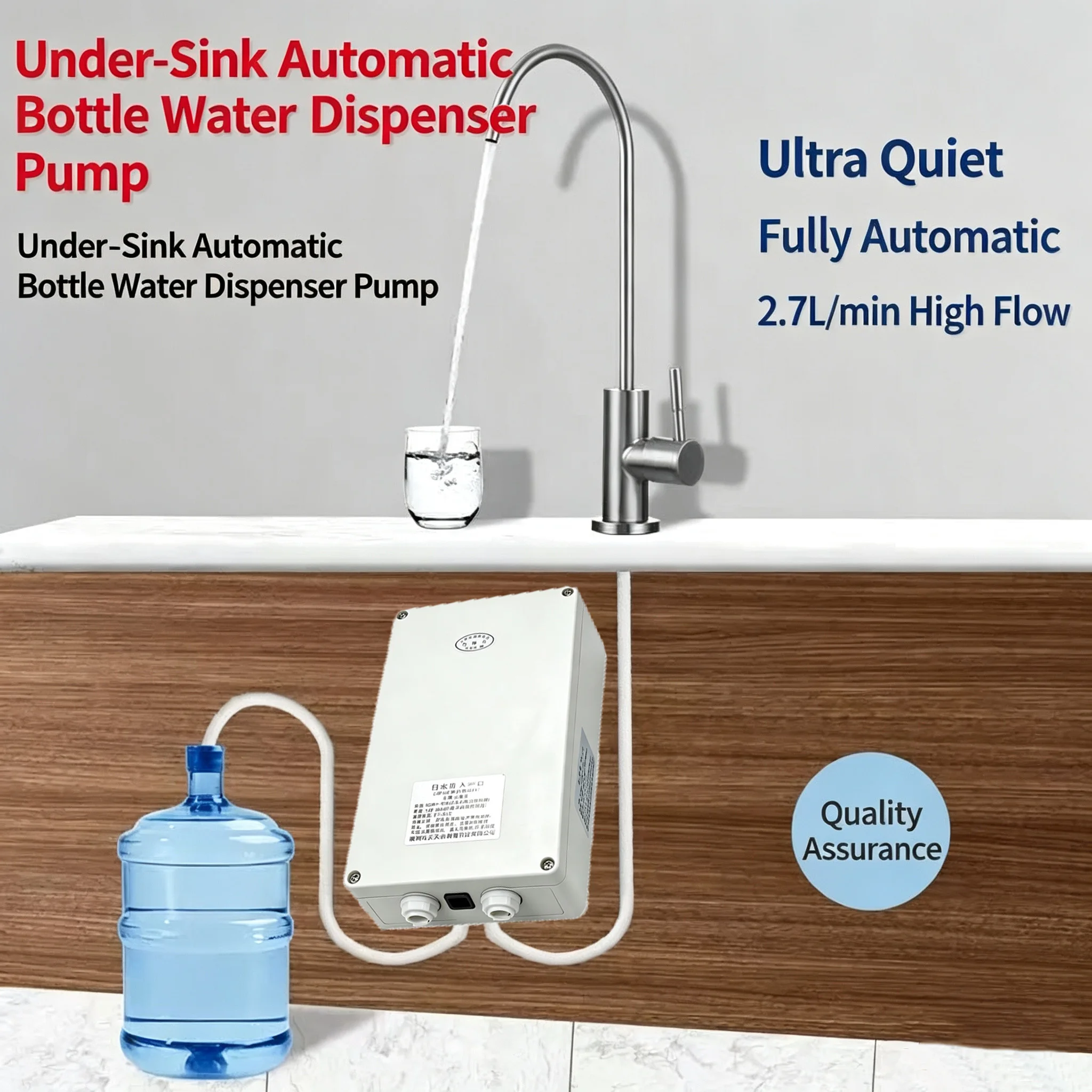12V Electric Water Pump Automatic Suction Pump Faucet Outdoor Camping RV Kitchen 1.5-2.5 L/min