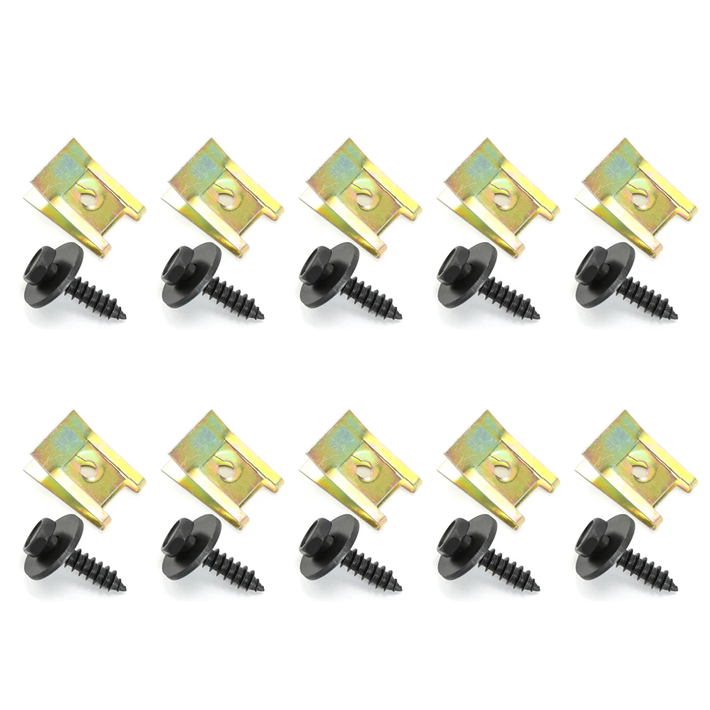 20pcs U Nut Hex Screw Auto Fastener Clips for Jeep Grand Cherokee Xj Wk2 Wj Wrangler Jl Compass