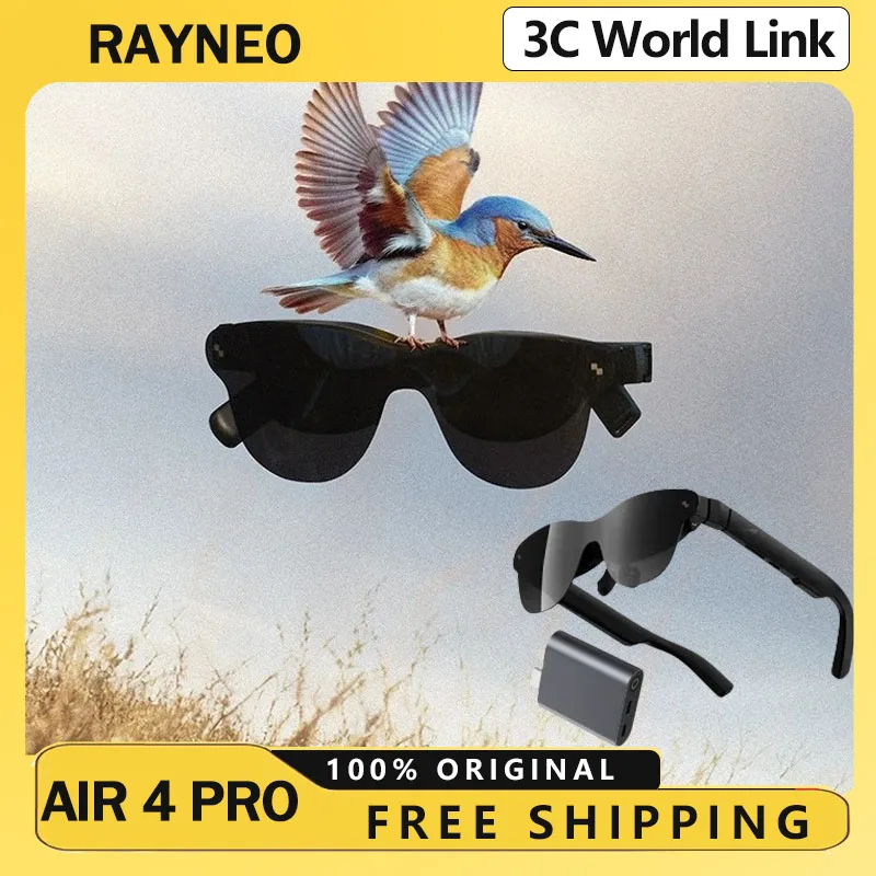 Rayneo Air 4 Pro Smart AR Glasses 3G Voice Control IPX-5 Waterproof 4K Video Capture Head-Mounted XR Support DP Agreement