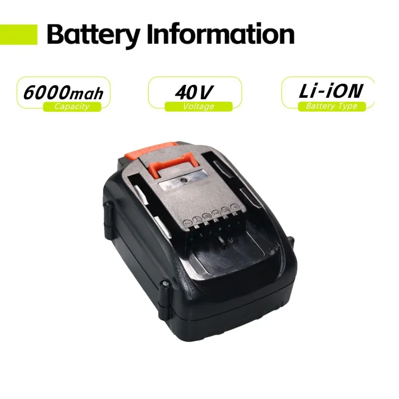 

Replacement for 4000mAh/6000mAh 40V Max Lithium Battery for 180, WG280, WG380, Compatible with Worx Cordless 40-Volt Tools