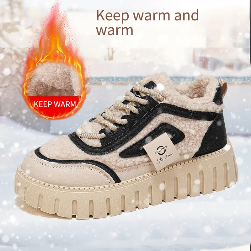 Stivaletti Invernali da Donna 2026 Nuovo Stile Caldi Scarpe Sportive in Cotone con Fodera in Pile Spessa Stivali da Neve Alti