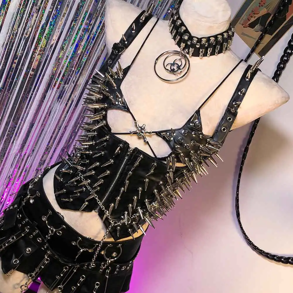 

E-Girls DIY Emo Hand Made 2025 Chain Teen Eco Fairy Goth Grunge Punk Rock Hip Hop 90s Kawaii Y2K TOPS Gothic Tank Harajuku Cyber