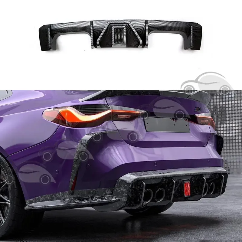 Rear Bumper Diffuser LED Rear Lip Tail Lip Spoiler With Brake Light For BMW BMW M3 M4 G80 G82 2021+