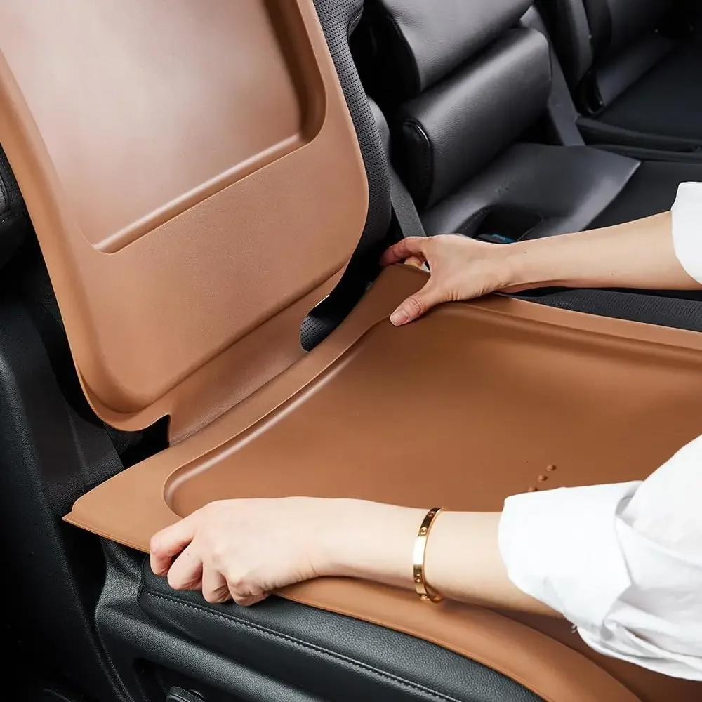 

Car Seat Protector for Leather Seats, Non-Slip Silicone Mat, 3mm Thin, LATCH & ISOFIX Compatible, Rear & Forward Facing