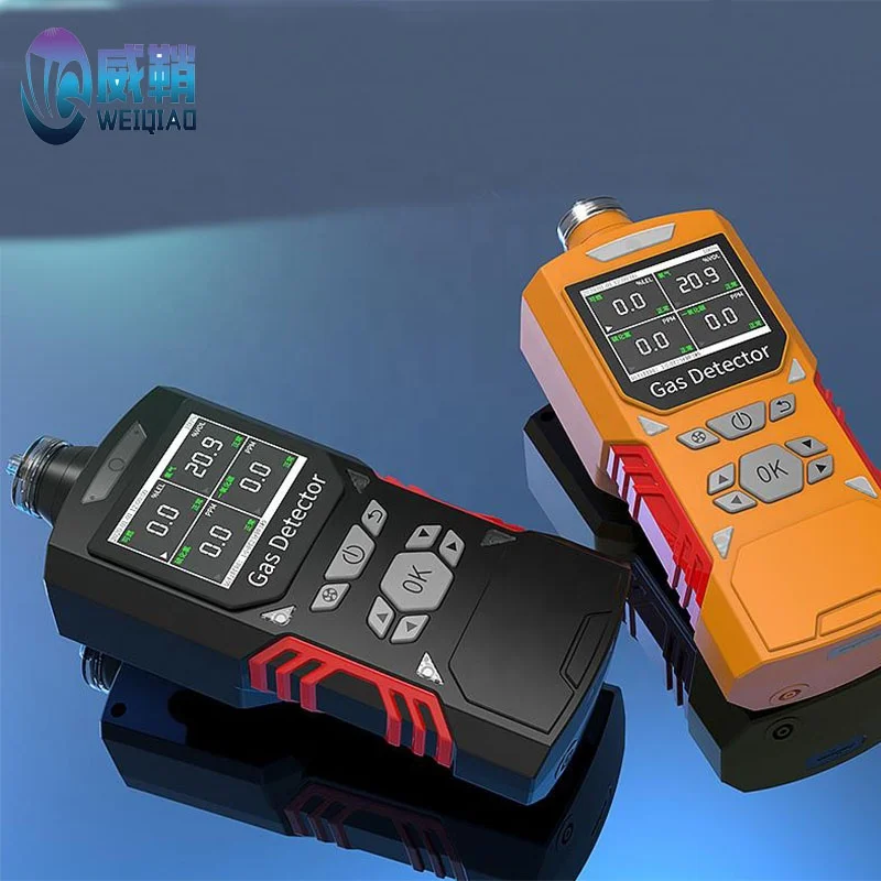 Portable Alarm Pumping 4 In 1 Gas Detector Customize For Gases H2S CO CO2 CH4 C2H4 VOCS PM O3 Gas Leak Detector