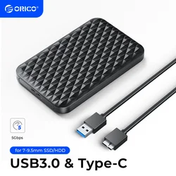 ORICO Externes Festplattengehäuse 2,5 Zoll Festplattengehäuse USB 3.0 zu SATA 5 Gbit/s Festplattengehäuse für 7–9,5 mm 2,5 Zoll SATA HD Externo für PC