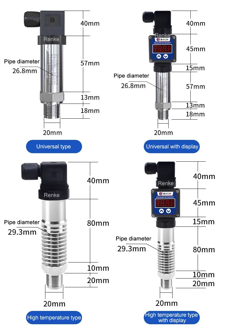 Renke PM300-EX Series 4-20 Ma Pressure Transmitter with Display Hirschmann Connector